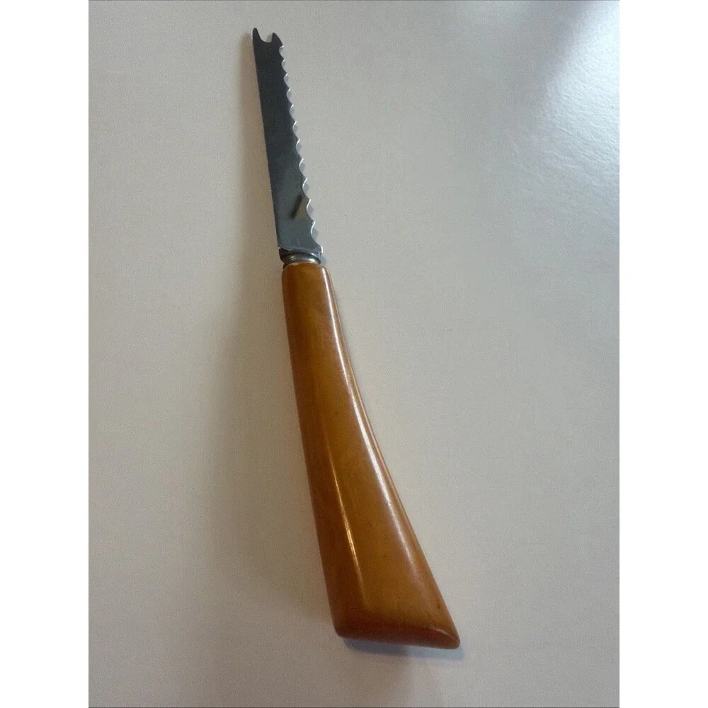 Vintage Bakelite Advertising Cheese Knife Schwartz Pure Oil Beaver Dam Wi Promo